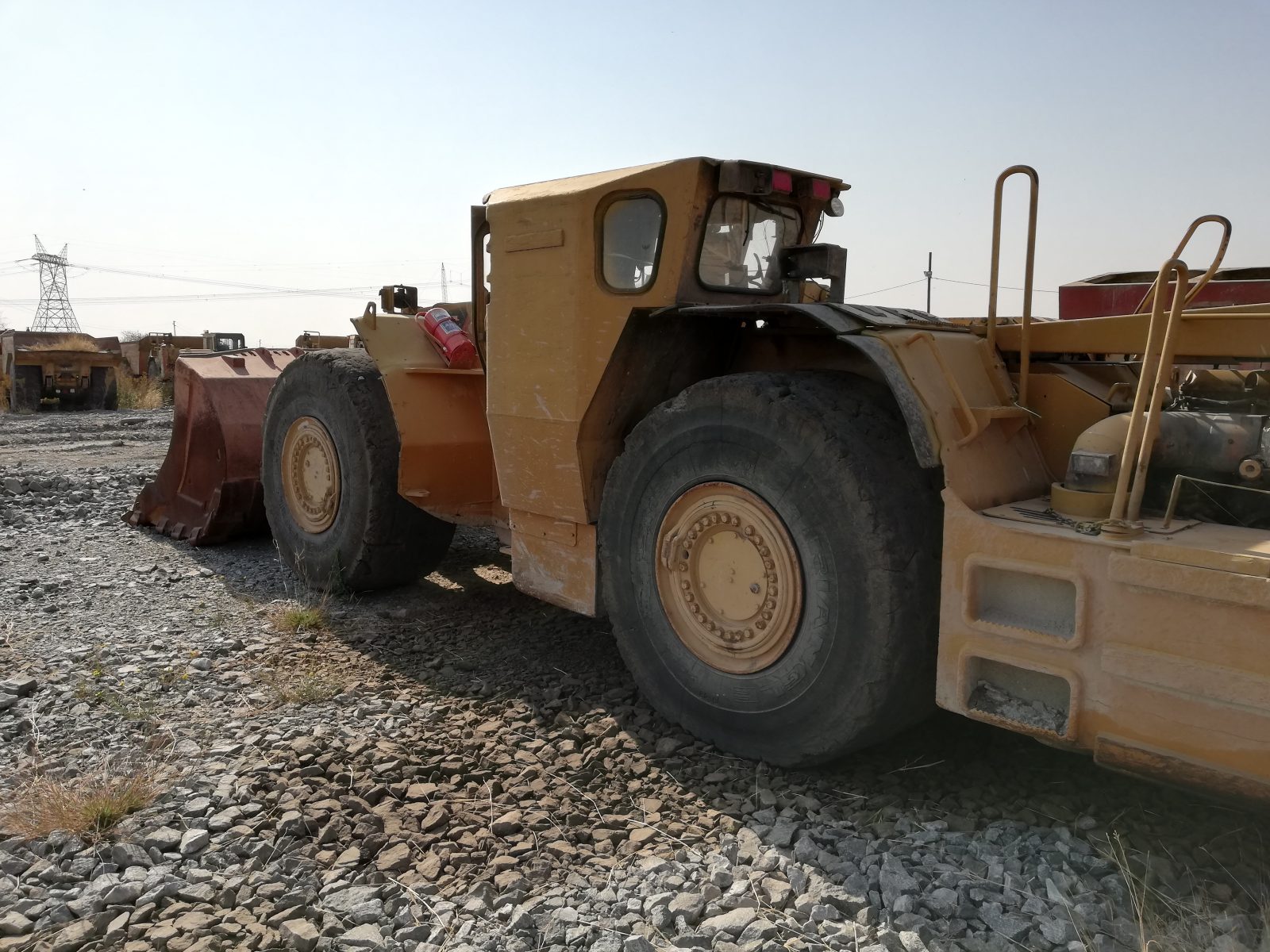 Caterpillar underground loader in the Vendu Cape equipment yard